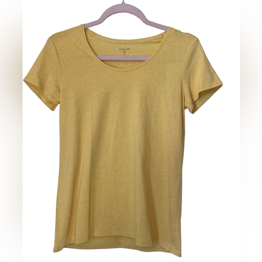 Garnet Hill Essential Short Sleeve Tee Size XS Soft Yellow Basic Granola NEW